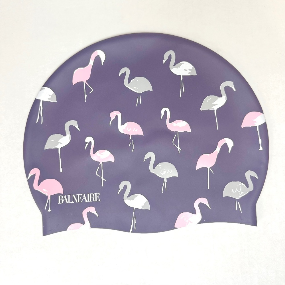 Swim Cap Woman's Purple Flamingos Swimming/Summer/Hair Covering/One Size NWOT